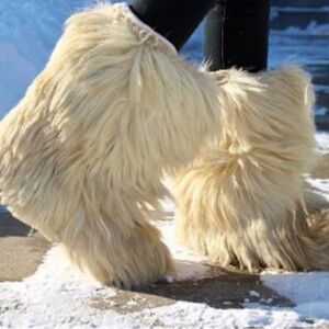 Cozy Cream Faux Fur Boot Covers — Winter Bootleg Warmers